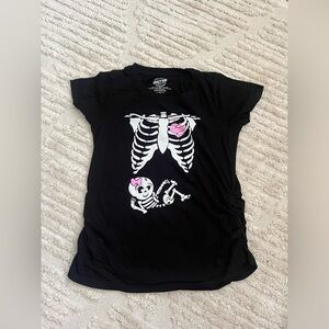 Crazy Dog Halloween maternity expecting girl t-shirt ! Size L